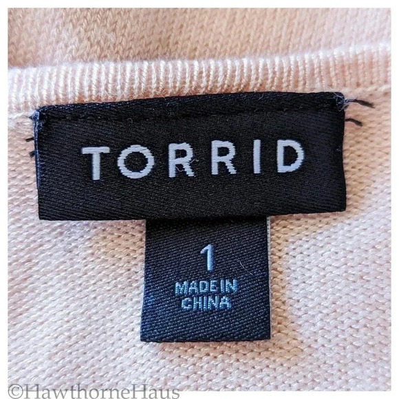 TORRID Blush Knit Skater Dress Size 1X Stretch Cage Neckline - Picture 6 of 8